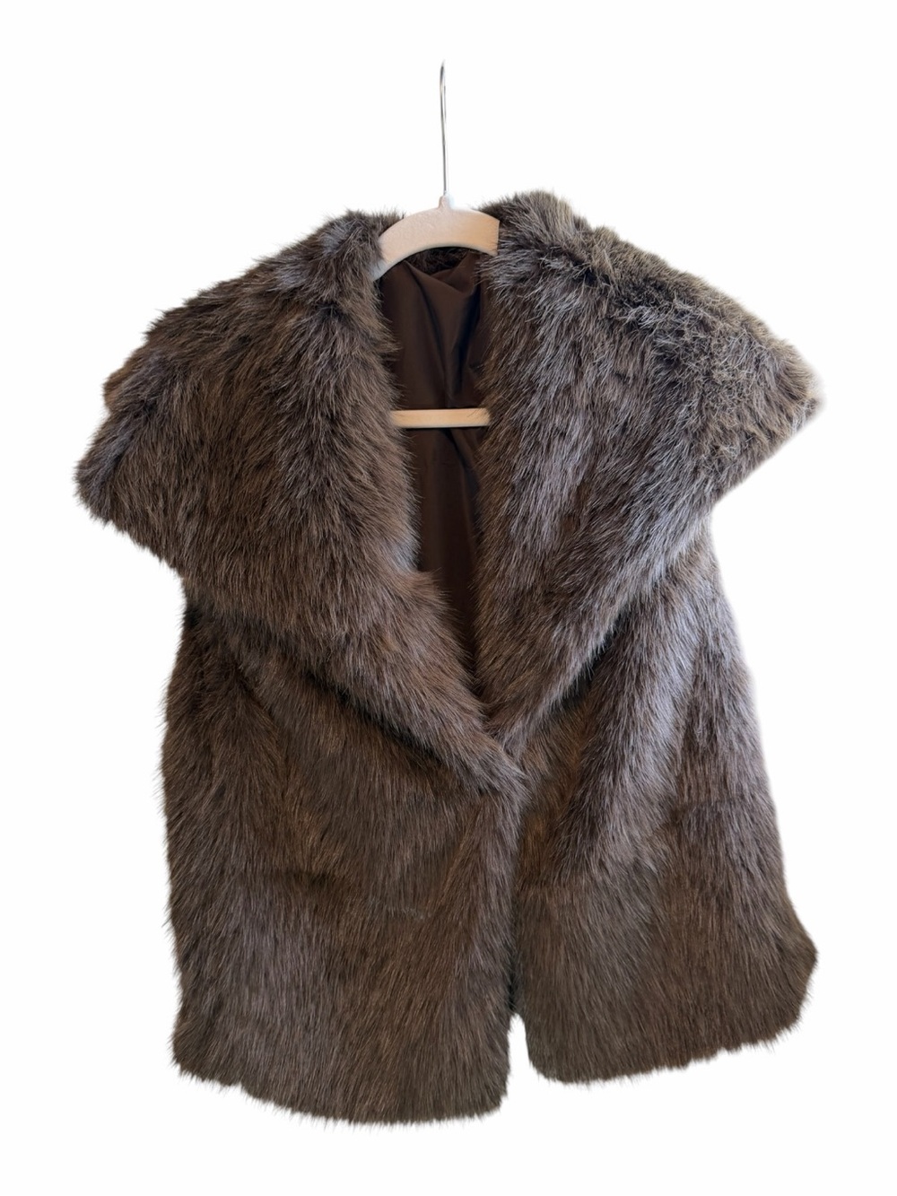 Plush Brown Faux Fur Sleeveless Vest - Luxe Layering